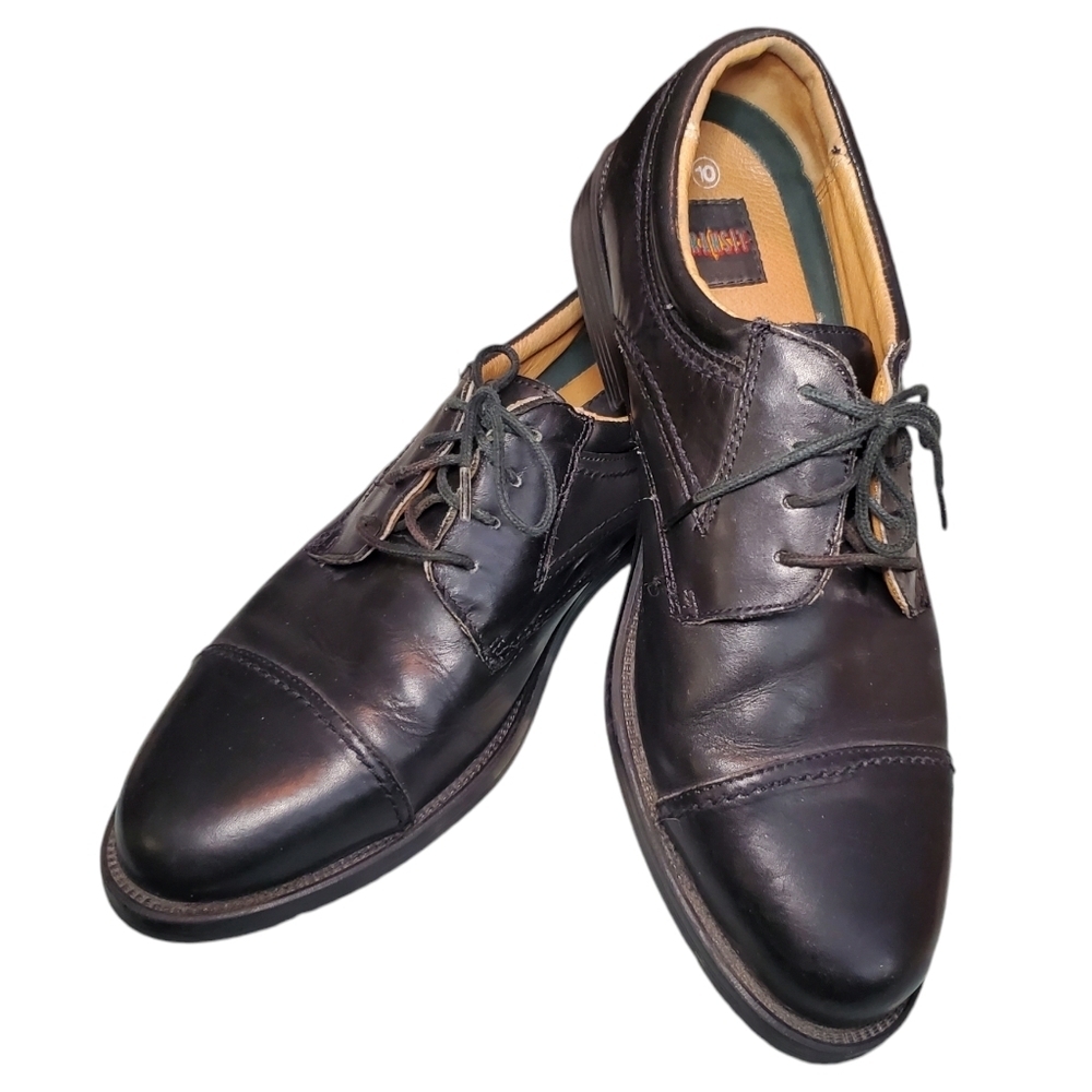 Vintage Transit Shoes Y2K 90s Leather Oxford Lace Up Dressy Office Black Size 10